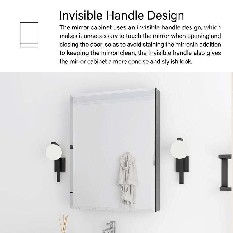 Rectangular Aluminum Medicine Cabinet with Mirror
