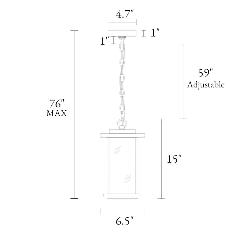 Modern Farmhouse Black 1-Light Outdoor Wall Sconces Glass Patio Lantern