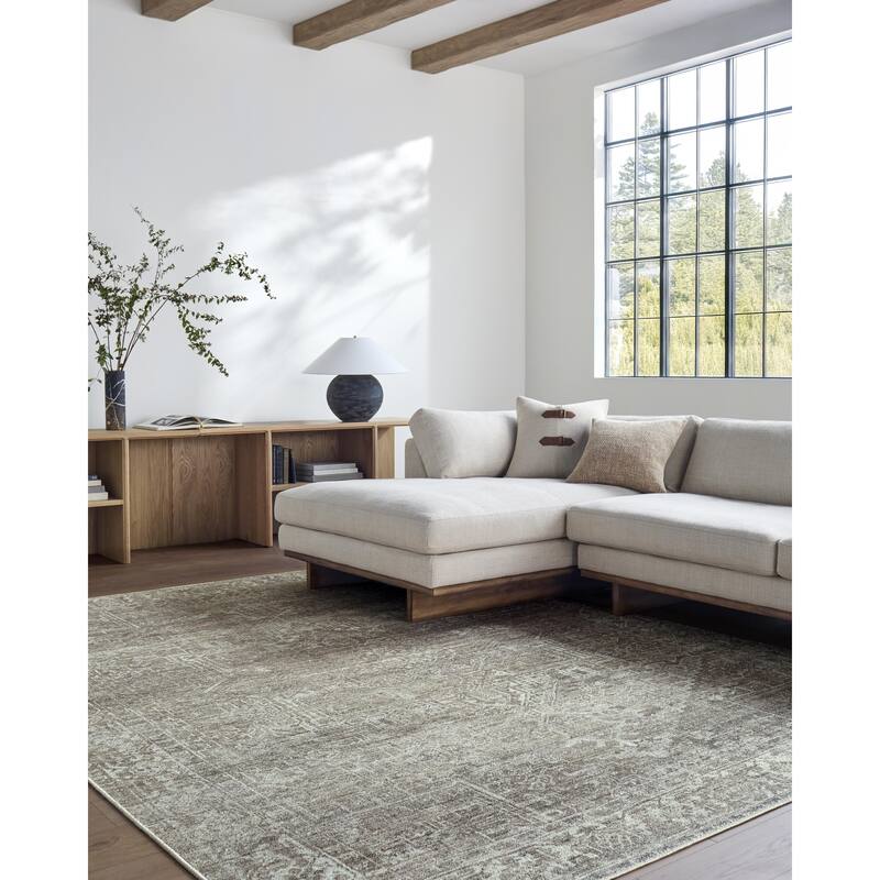 Galey Alix x Livabliss Collins Avenue VII Vintage Medallion Area Rug - 9' 1" x 12' - Light Brown