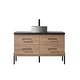 preview thumbnail 51 of 79, Trento Bath Vanity with Sintered Stone Top with Concrete Sink (R) 48 in. - North American Oak-No Mirror