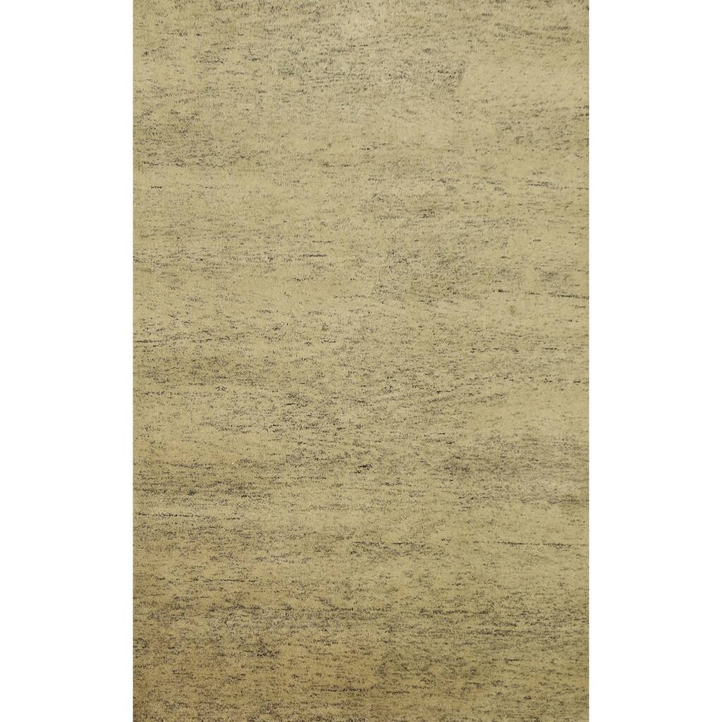 Hand Knotted Oriental 100% Wool Carpet Modern Modern Beige & Ivories Gabbeh Area Rug - 7' 10'' X 5' 8''