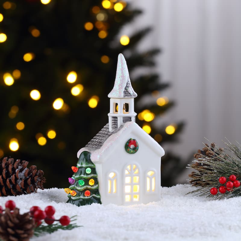8" Nostalgic Ceramic Village Church