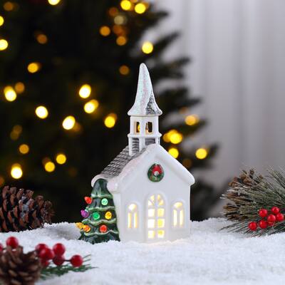 8" Nostalgic Ceramic Village Church