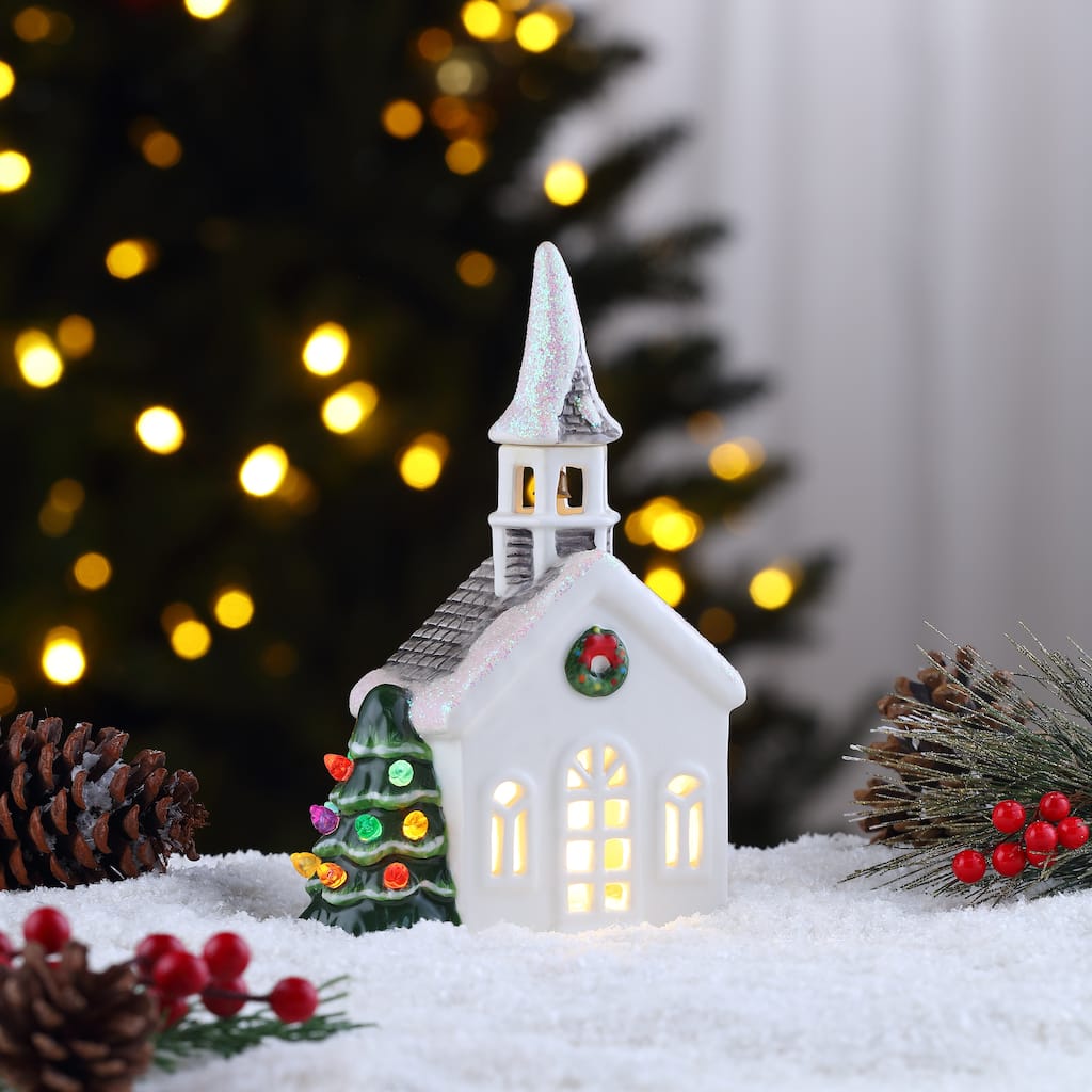 8" Nostalgic Ceramic Village Church