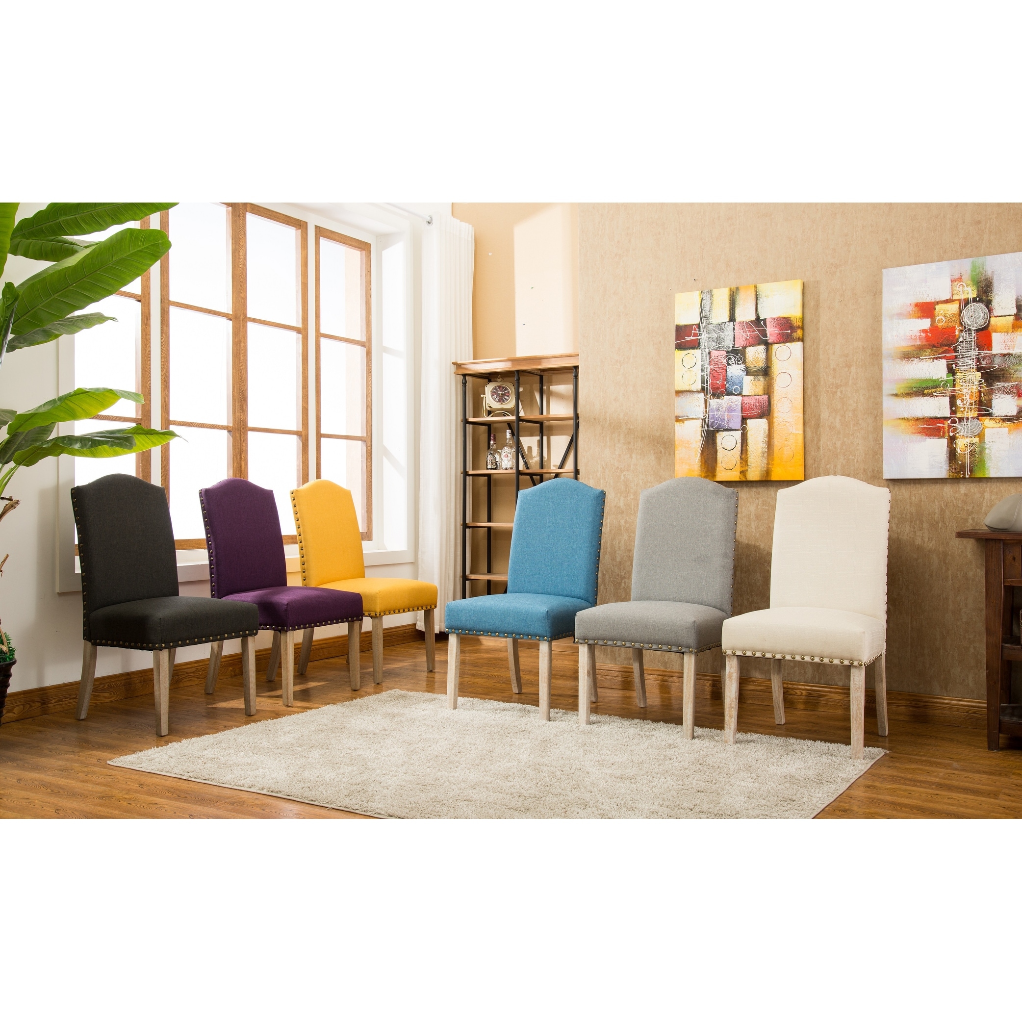 Roundhill Furniture Mod Urban Solid Wood Upholstered Parson Chairs (Set of 2)