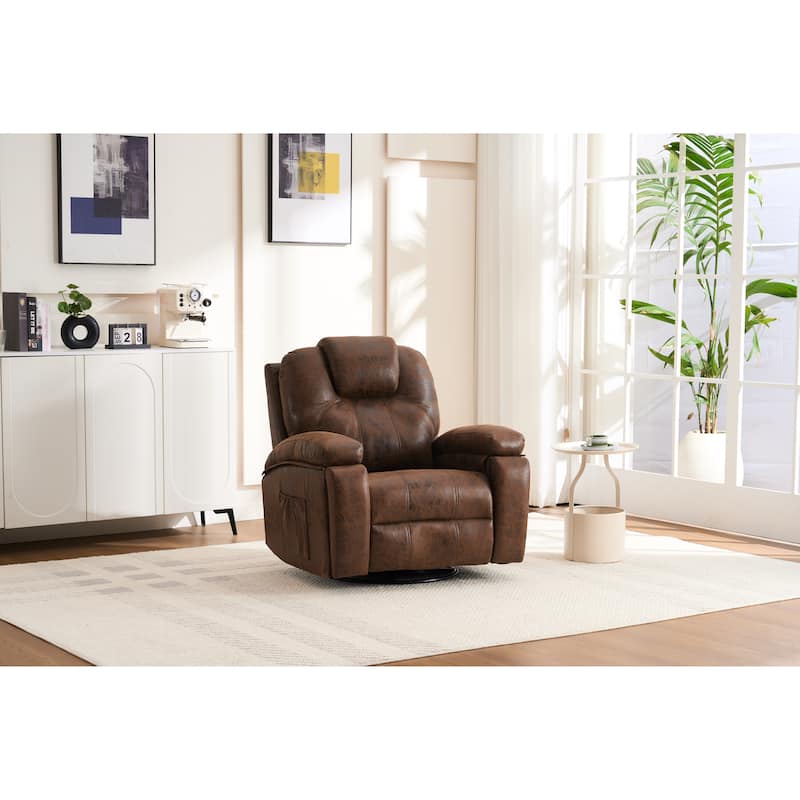 Oversized Single Sofa Adjustable Swivel Armchair with Side Pockets for Living Room Meeting Room Bedroom