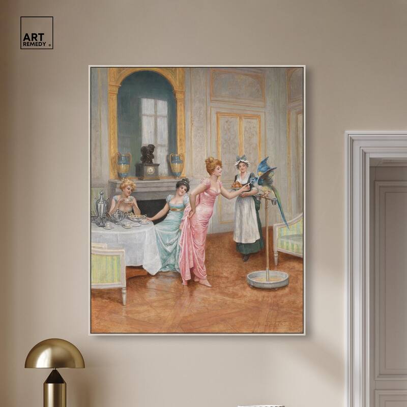 The Parrot and the Tea Party Canvas by Art Remedy
