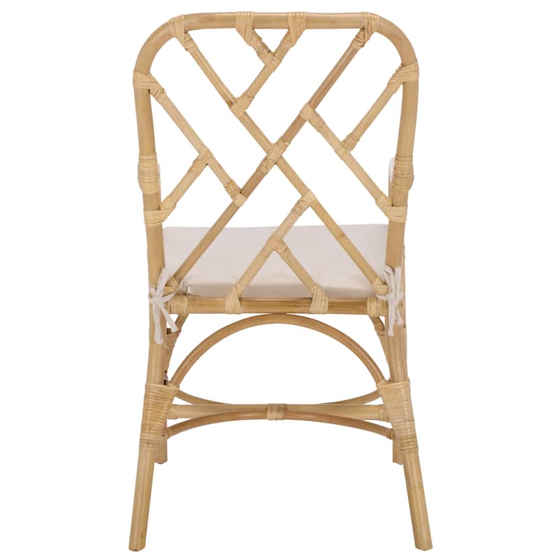 SAFAVIEH Home Olala Rattan Arm Dining Chair - 23"W x 20"D x 37"H