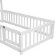 preview thumbnail 34 of 34, A floor bed with a shaped headboard and a protective fence