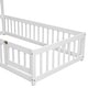 preview thumbnail 73 of 109, Twin/Full Montessori Toddler Floor Bed Frame, Modern House-Shaped Bed Frame with Fence and Full-Length Guardrails for Girls Boys