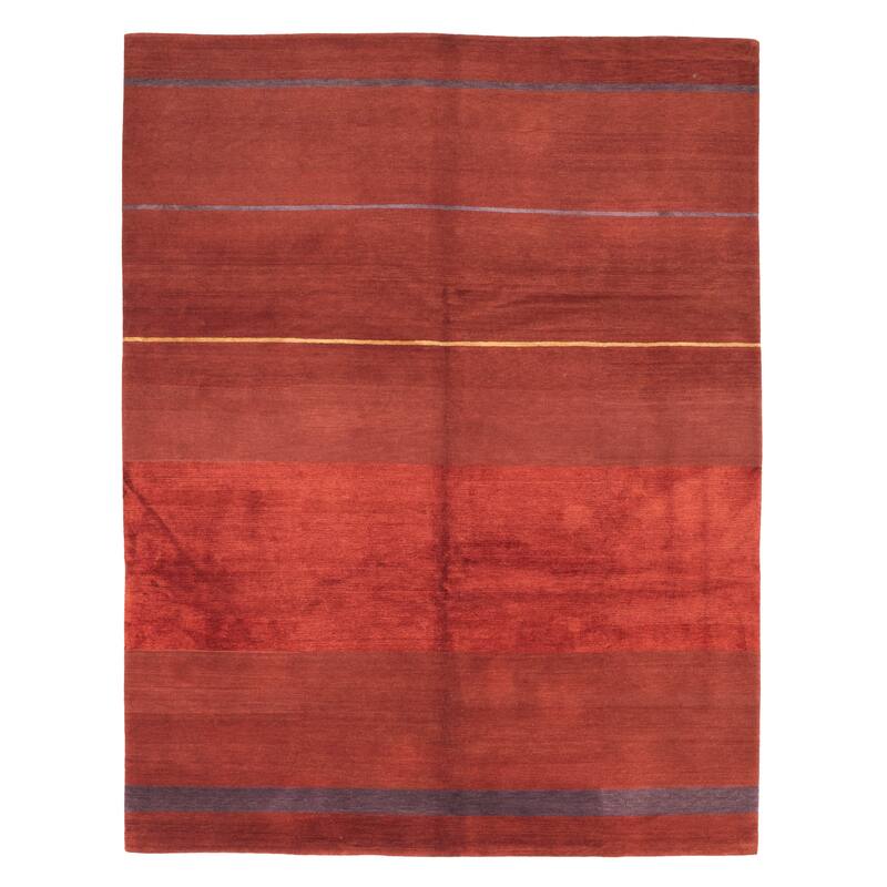ECARPETGALLERY Hand-knotted Opulence Red Silk, Wool Rug - 8'0 x 10'0