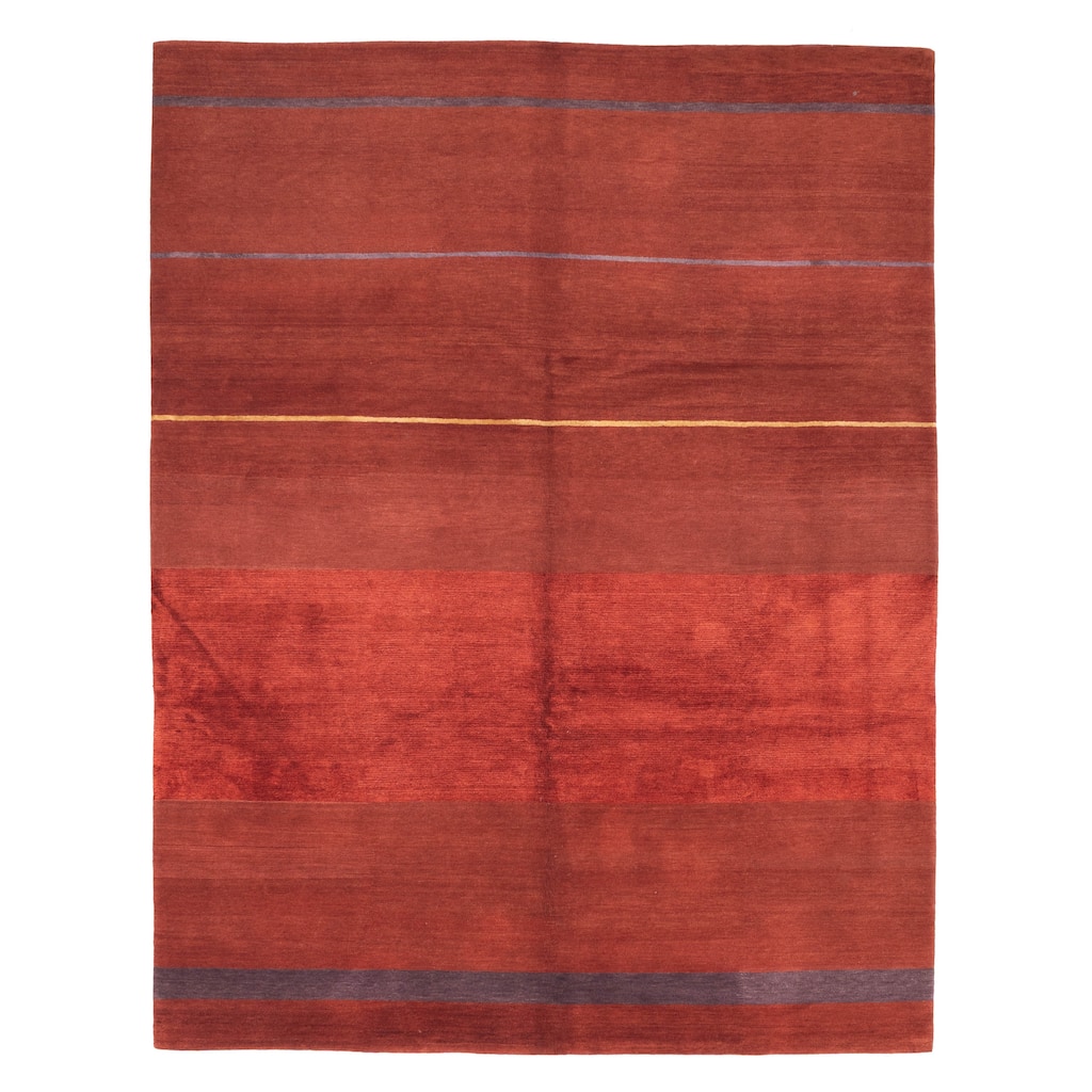ECARPETGALLERY Hand-knotted Opulence Red Silk, Wool Rug - 8'0 x 10'0
