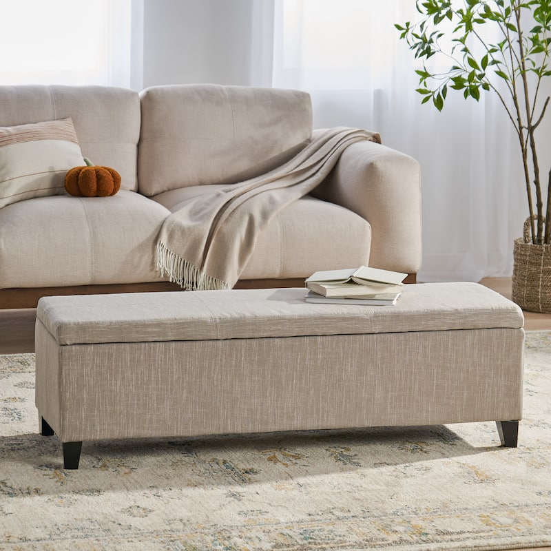 Upholstered Storage Bench for Bedroom Living Room Entryway
