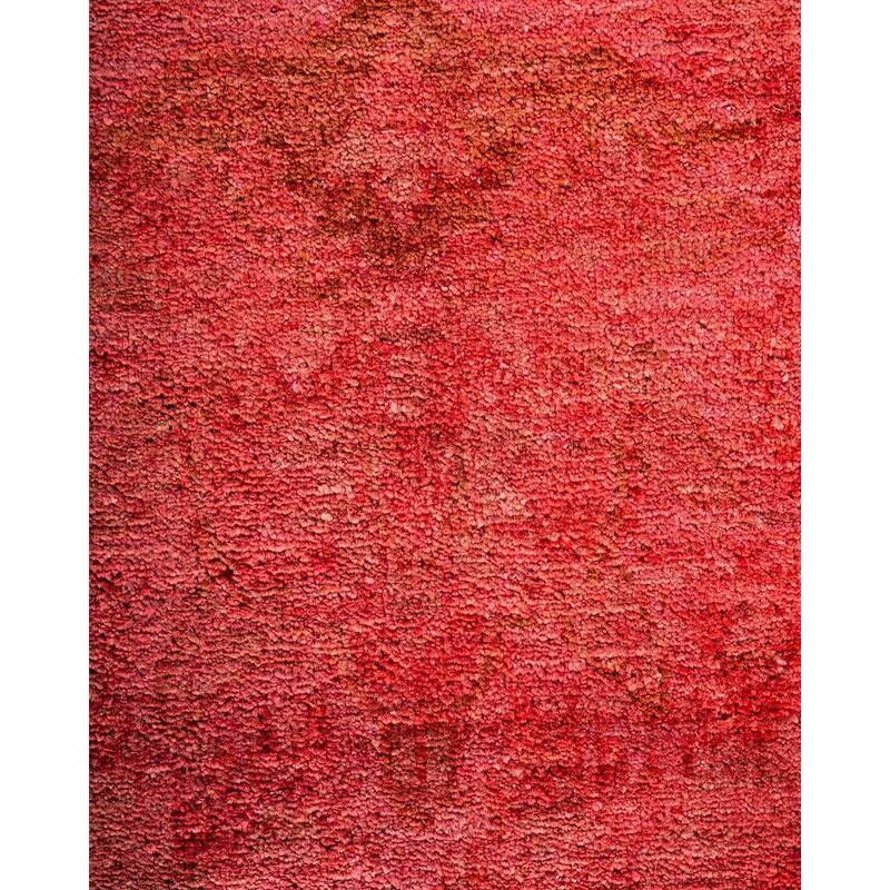 Overton Hand Knotted Wool Vintage Inspired Modern Contemporary Overdyed Pink Area Rug - 12' 0" x 18' 6"