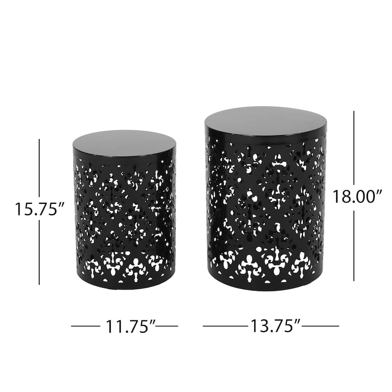 Mathena Outdoor Metal Side Tables (Set of 2) by Christopher Knight Home