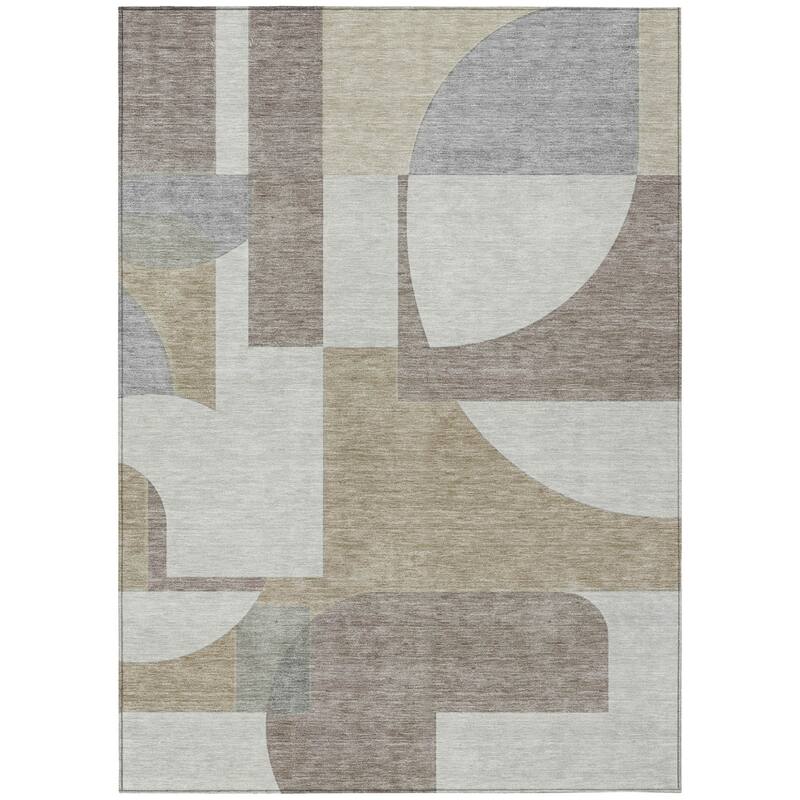 HomeRoots Geometric Modern Rectangle Outdoor Rug