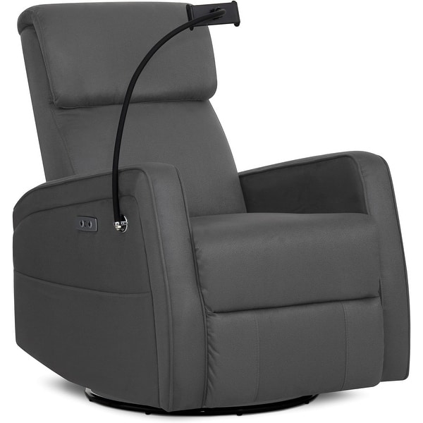 slide 2 of 6, Evolur Maverick Power Recline Glider with Device Holder Tempered Grey