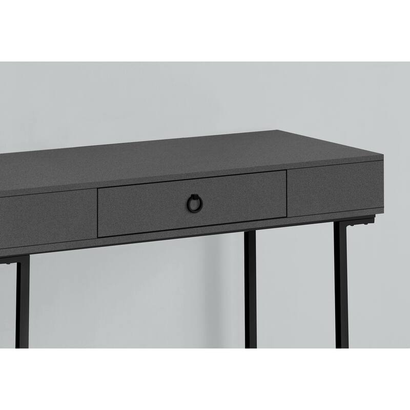 Contemporary 42" Computer Desk with Storage Drawer and Black Metal Ring Pull, Modern Design with Glamorous Appeal