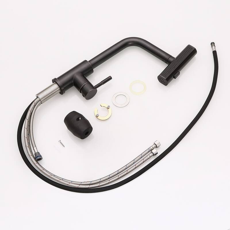 Waterfall Single Hole Kitchen Faucets with Pull Down Sprayer