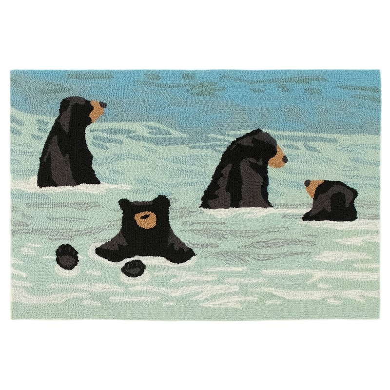 Liora Manne Frontporch Bathing Bears Indoor/Outdoor Rug - 2'6" x 4'