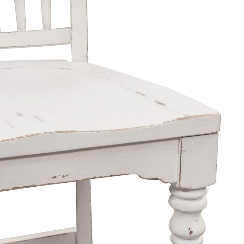Magnolia Manor Antique White Weathered Bark Opt 5 Piece Gathering Table Set
