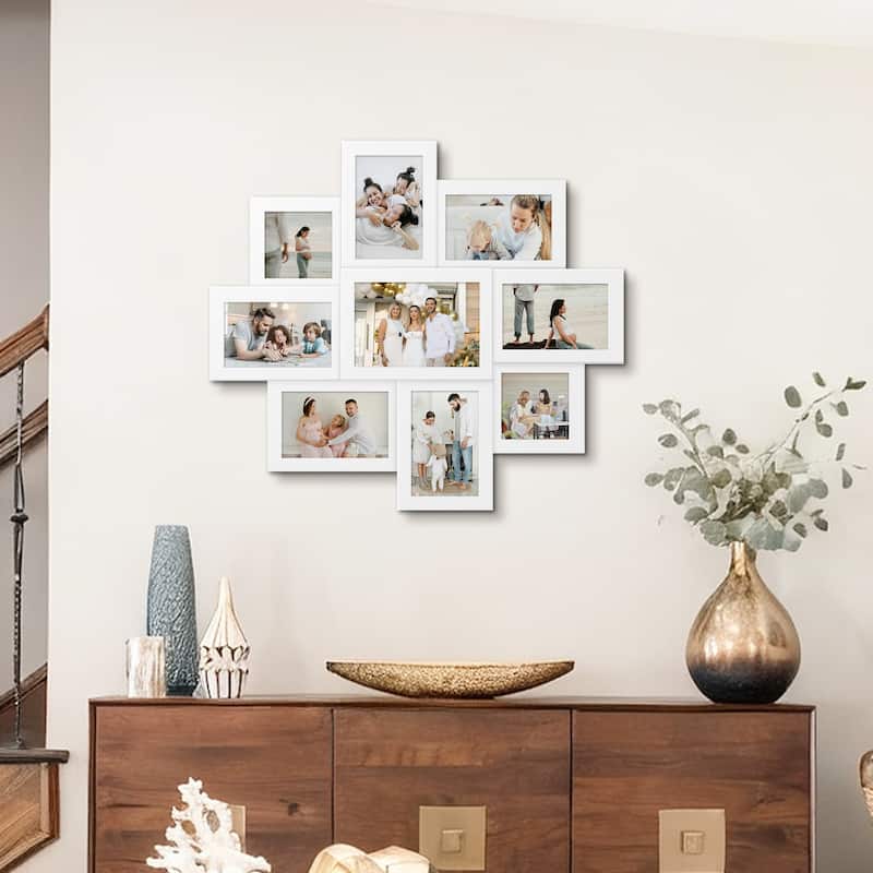 9 Opening 4x6 Family Collage Picture Frames for Wall Decor Gallery Set