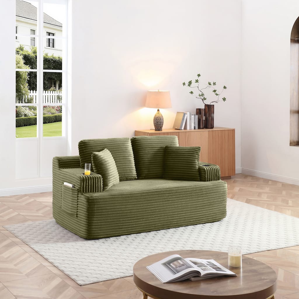 66.5''Boneless Sofa Couch with 2 Pillows Extra