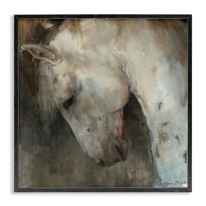 Stupell Rustic Horse Portrait Framed Giclee Art Design By Marilyn Hageman - 24 x 24 - Black