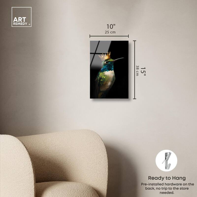 Crowned Azure Bird II Acrylic by Art Remedy, Ready to Hang