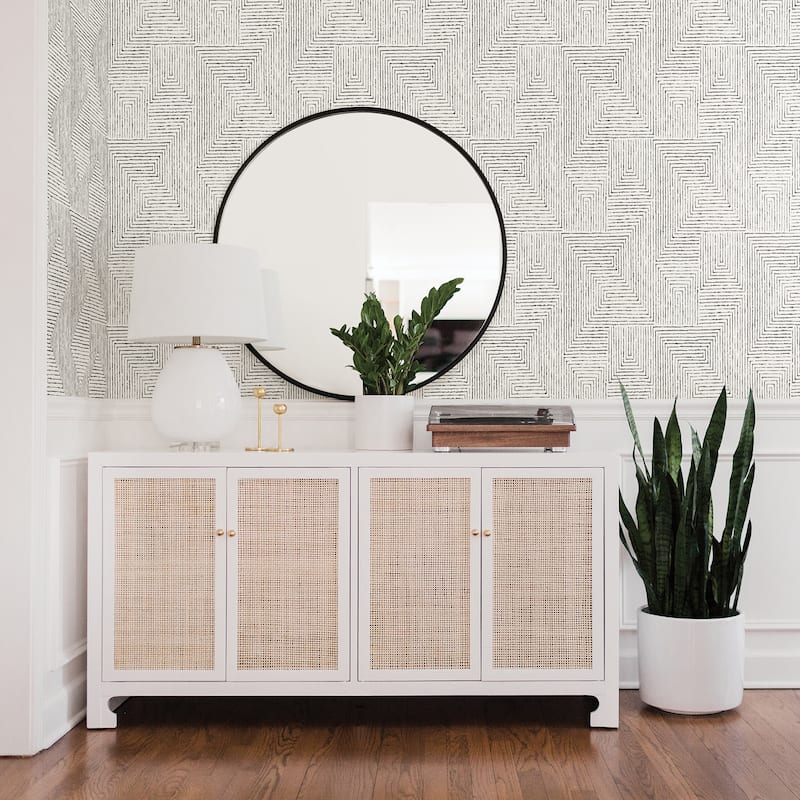 Scott Living Merritt Black Geometric Wallpaper