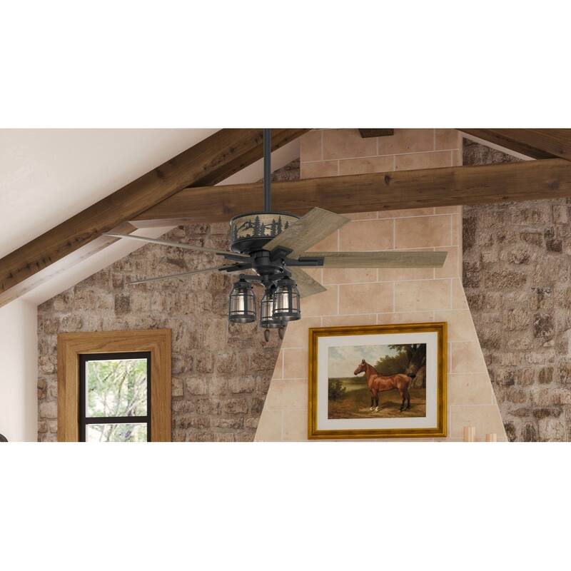 Hunter 52" Mt. Vista Ceiling Fan with LED Light and Pull Chain - Natural Iron - Natural Iron