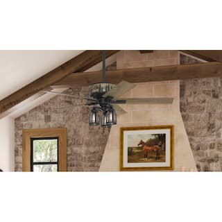 Hunter 52" Mt. Vista Ceiling Fan with LED Light and Pull Chain - Natural Iron