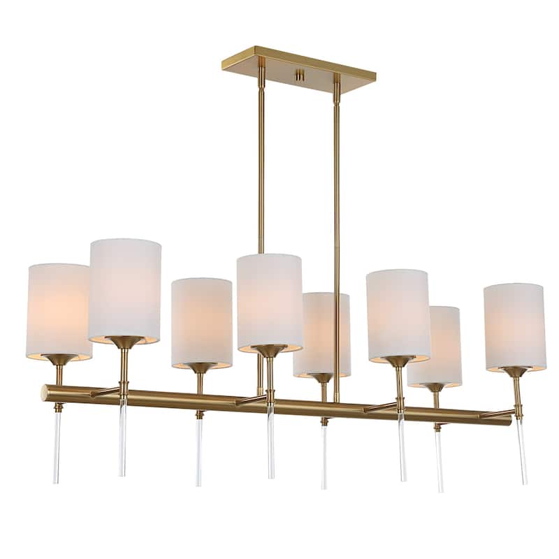 8-Light Linear Ceiling Chandelier - 43.5"