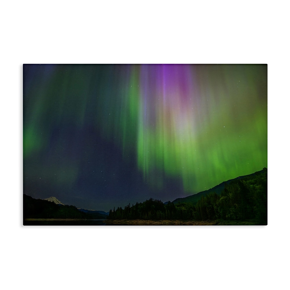 Stupell Green Glowing Northern Lights Canvas Wall Art Design By Nancy Crowell
