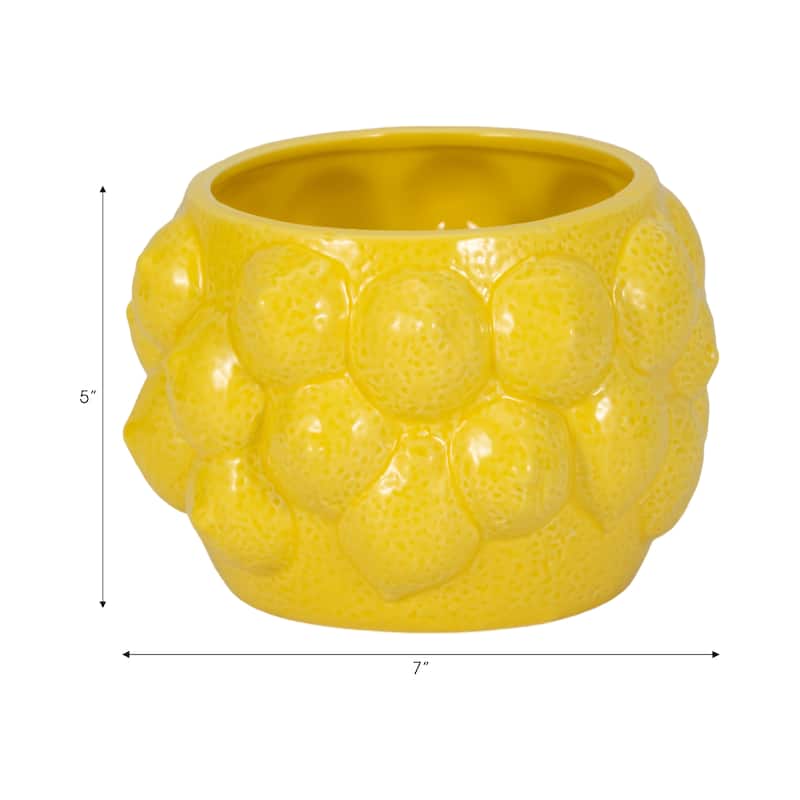 Textured Stoneware Ceramic Planter with Sculpted Bulbous Design