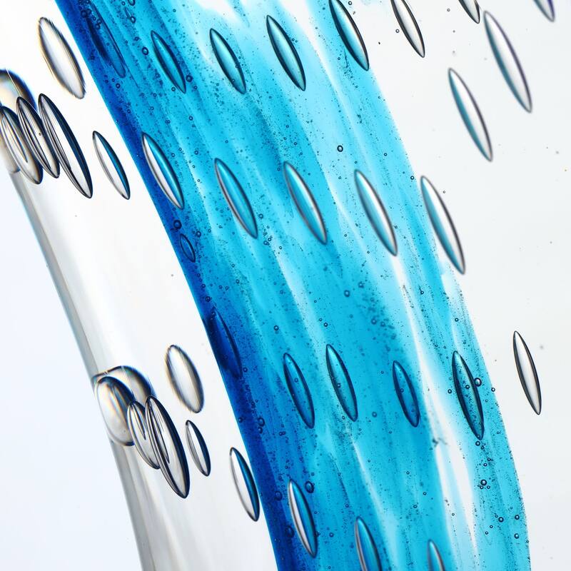 Luxury Lane Hand Blown Ocean Wave Art Glass Sculpture