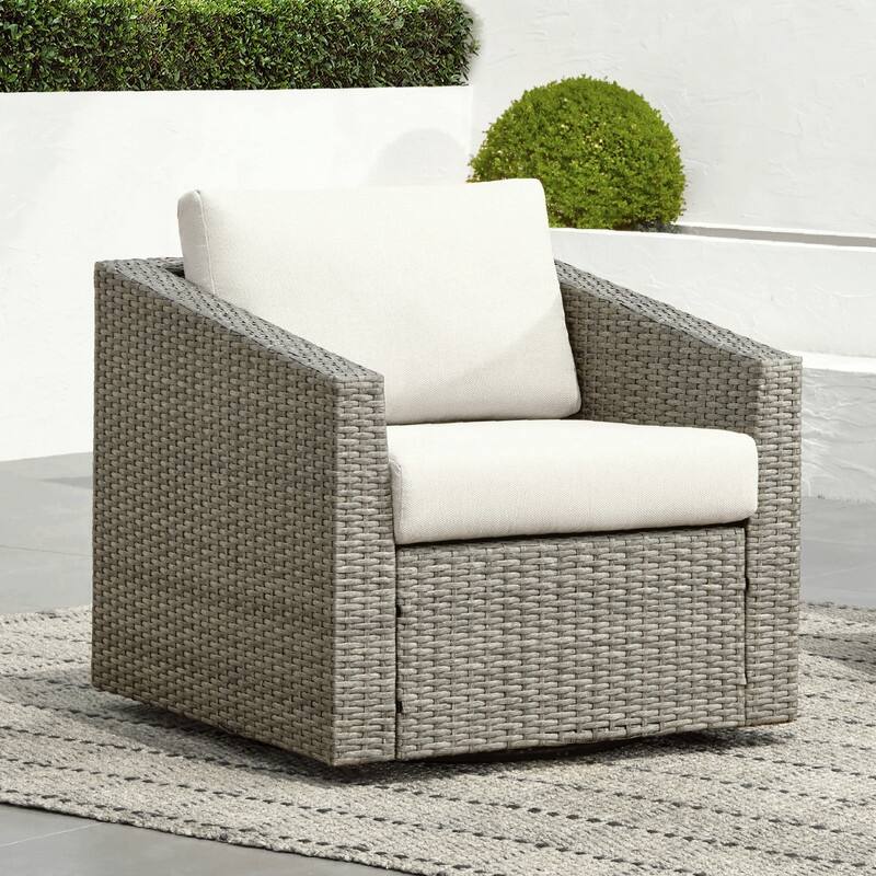 Oakley Outdoor Wicker Patio Furniture Swivel Chair