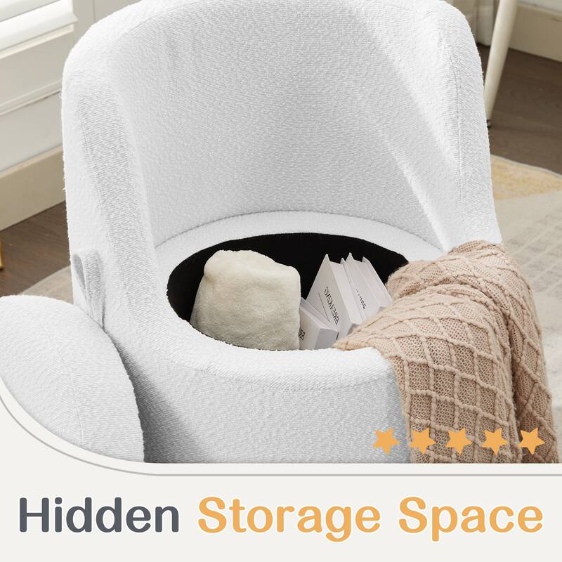 Boucle Make-Up/Vanity Stool, Hiden Storage Space, Stylish Appearance