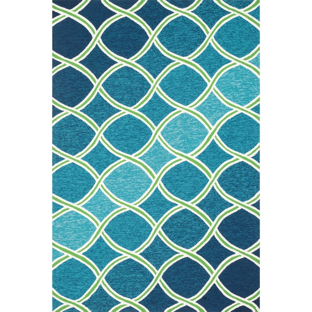 Alexander Home Capri Modern Trellis Hand-hooked Indoor/ Outdoor Rug
