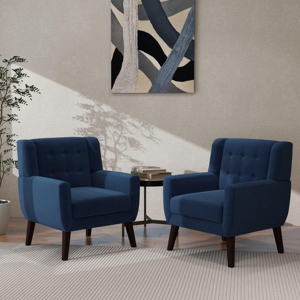 2 Set Modern Accent Chair Velvet Armchair