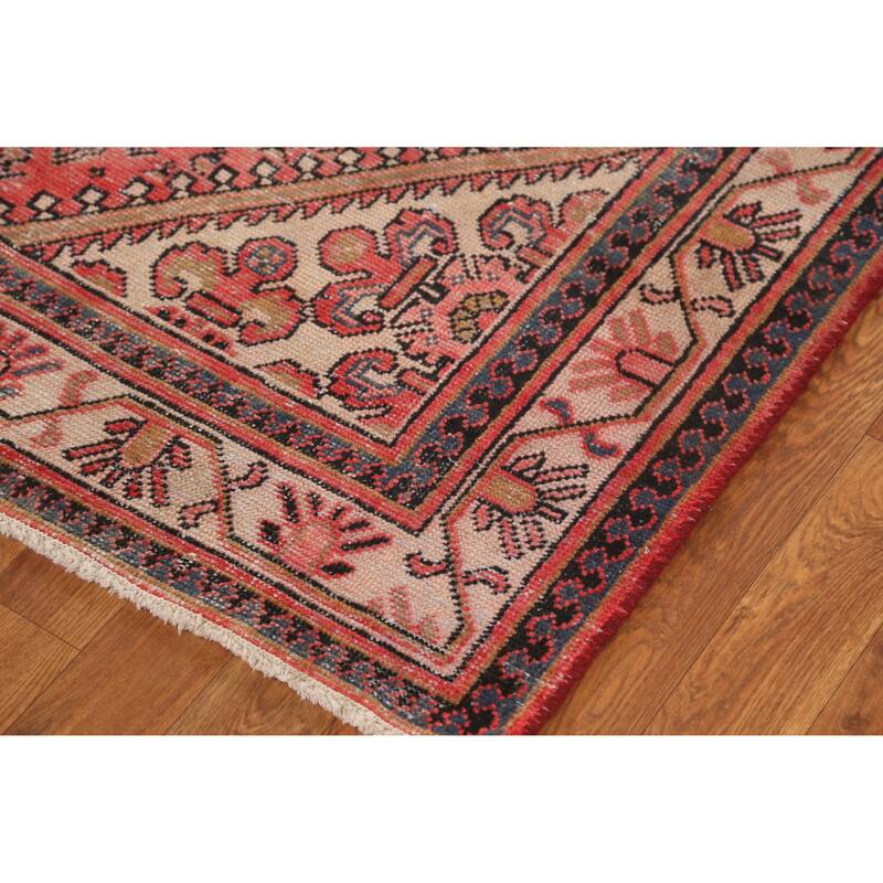 Hand Knotted Oriental 100% Wool Carpet Traditional Geometric Red Botemir Area Rug - 6' 7'' X 4' 2''