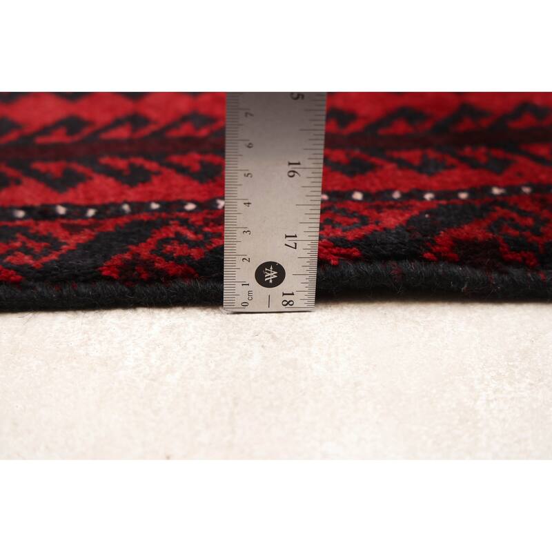 ECARPETGALLERY Hand-knotted Teimani Red Wool Rug - 2'11 x 6'1