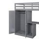 preview thumbnail 6 of 34, Twin Loft Bed with Wardrobe, Desk, Drawers, Cabinet, and Staircase, Grey