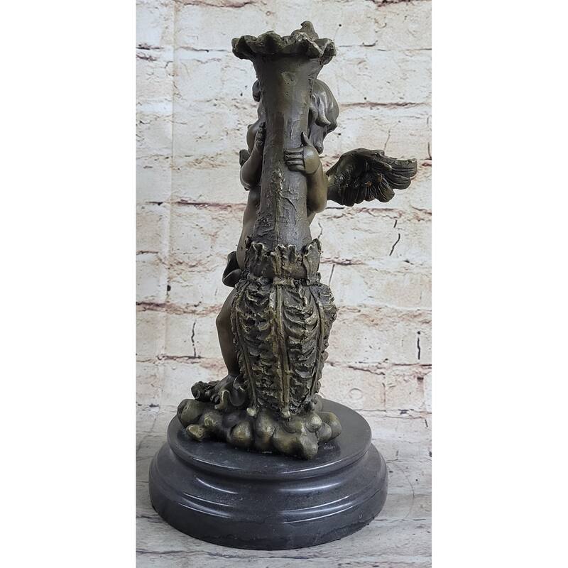 12 Inches Auguste Moreau Cherub Angel Bronze Sculpture Statue Decoration