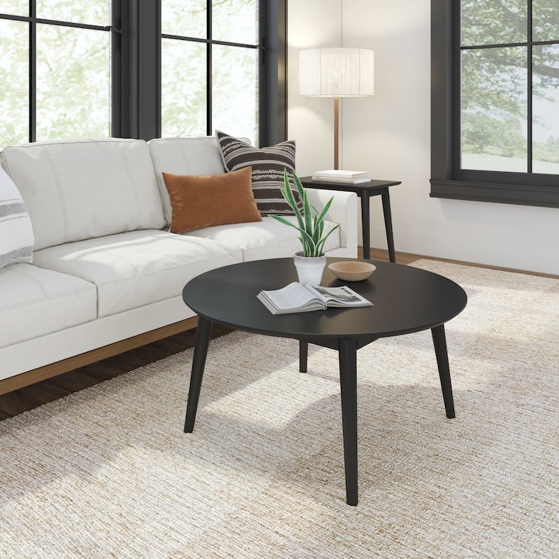 Plank and Beam Mid-Century Modern Coffee Table - 36" - Black