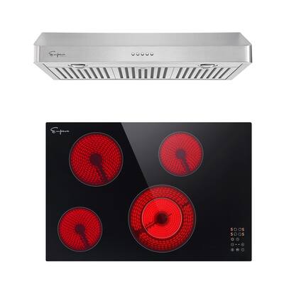 2 Piece Kitchen Appliances Packages Including 30" Radiant Electric Cooktop and 36" Under Cabinet Range Hood