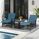 preview thumbnail 12 of 51, Outdoor Cushioned Chaise Lounge Adjustable Patio Reclining Lounge Chair, Recliner Lounge Chair & Bistro Table Set