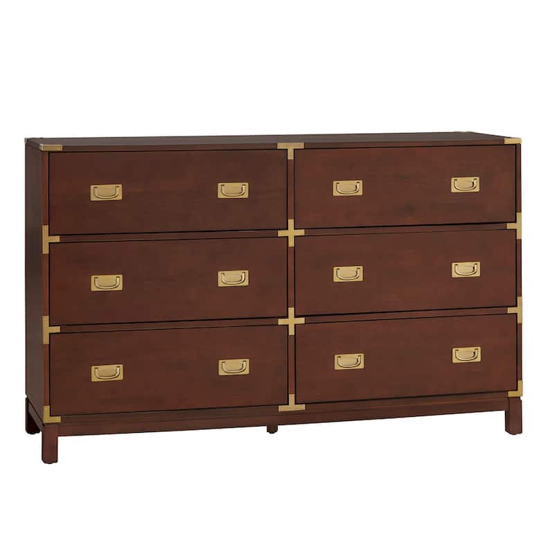 Kedric 6-Drawer Gold Accent Dresser by iNSPIRE Q Bold - Espresso