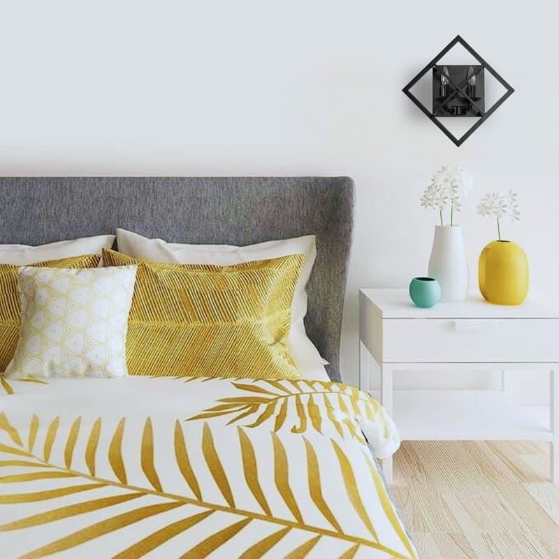 2 Light wall sconces black wall light fixtures cast iron indoor wall light