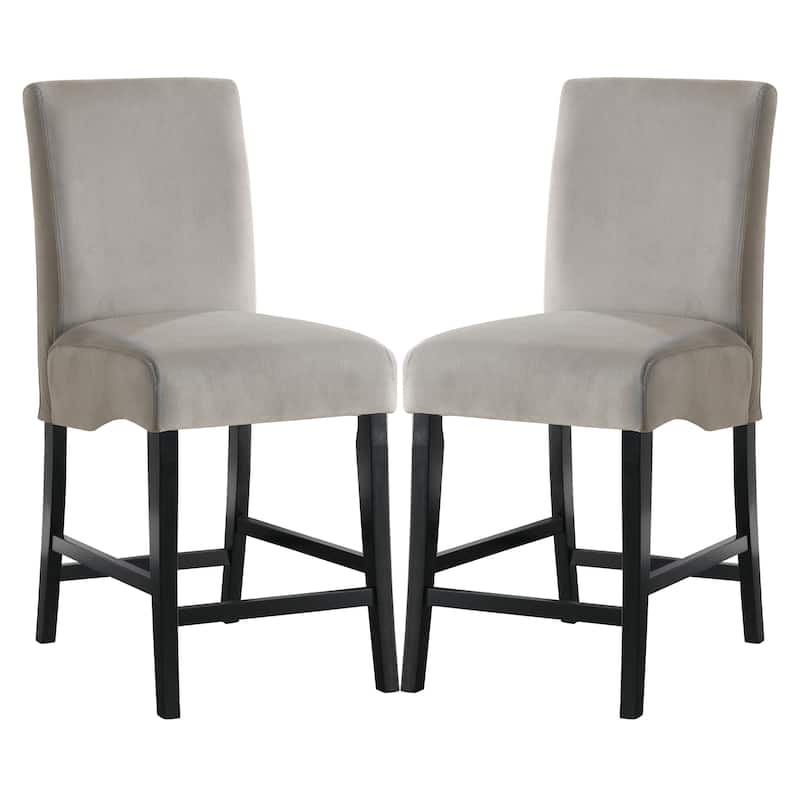 Modern Black Dazzling Wave Design Grey Upholstered Counter Height Square Dining Set